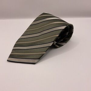 Geoffrey Beene Retro Green/Olive/Tan/Gold 3.5 Wide Strip Pattern